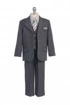 Grey Boy's Pin Stripe Formal Suit